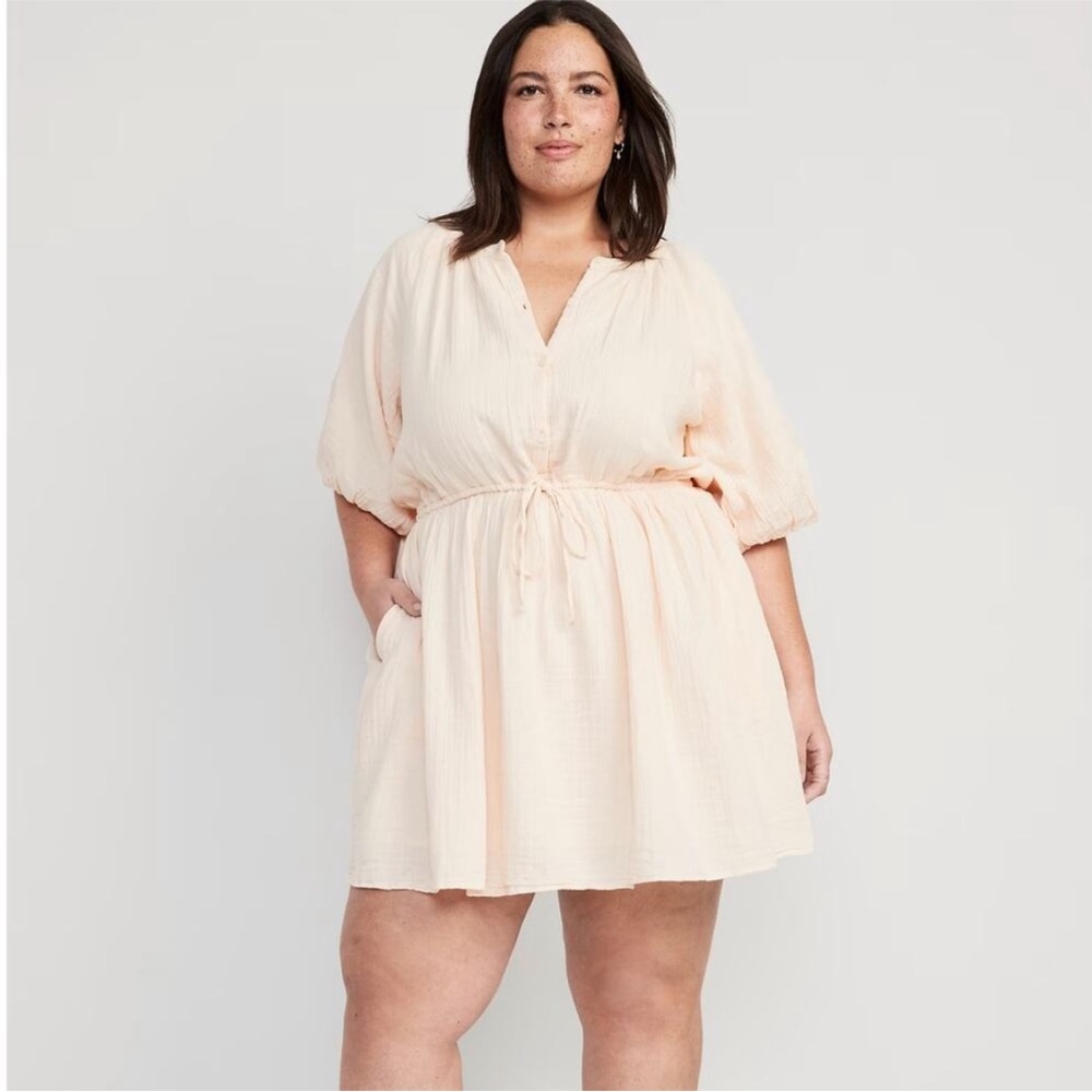 Old Navy Cream Gauze Mini Dress Women’s Plus 2x NWT
